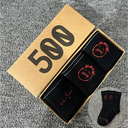 Men's socks - european and american streetwear brand boxed aj athletic socks - m crew socks - graffiti barbed wire trendy socks - travis scott collaboration